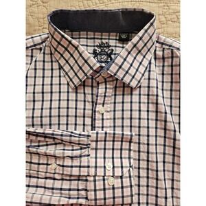 English Laundry Men's Dress Plaid Flip Cuff Long Sleeve Shirt, 17-17.5 XL